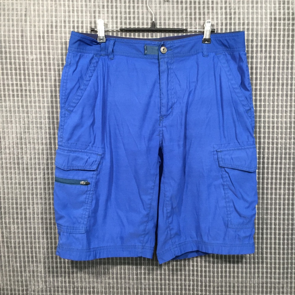 BC Clothing Expedition Mens Blue Tech Cargo Short Size 34 Hiking Outdoor Stretch